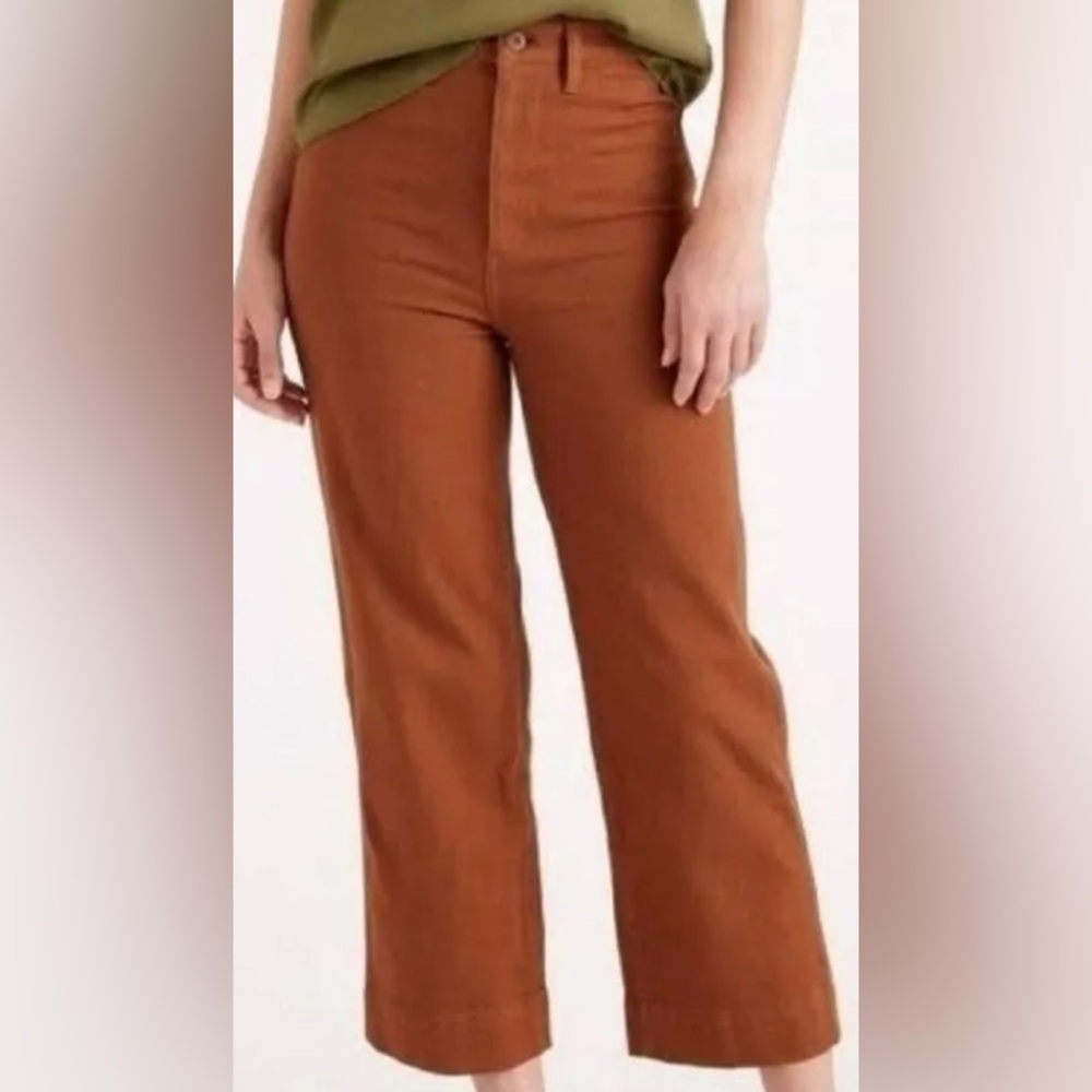 Quince Wide-Leg Pants in Rust Brown